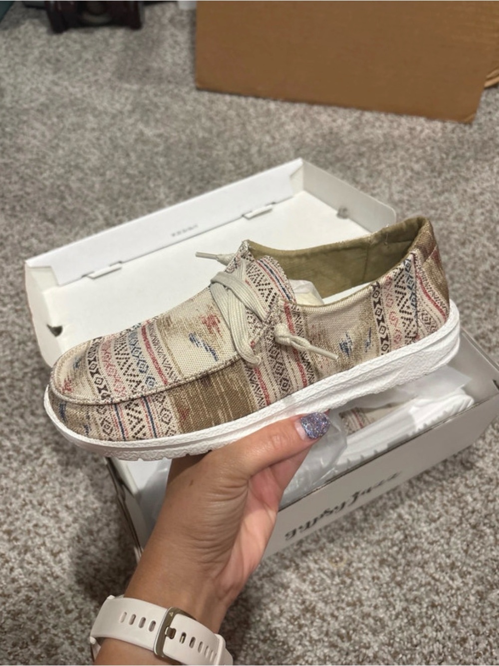 Gypsy Jazz Beige Multicolor Patterned Slip-On Sneaker